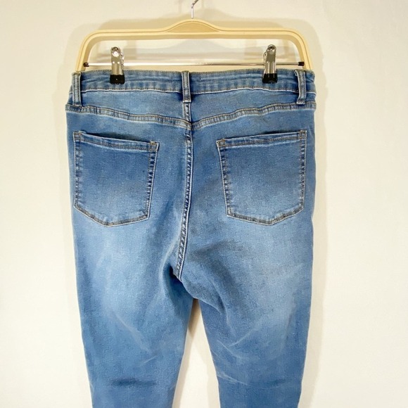 Skinny Fries Denim High Waist Distressed Raw Hem Stretch Skinny Jeans Size 15 - Picture 3 of 8